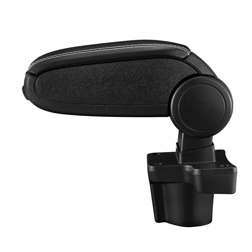 Accoudoir central pour Mazda 2 (Type DJ) avec compartiment rembourré cuir-synthétique noir avec des coutures blancs 03_000...