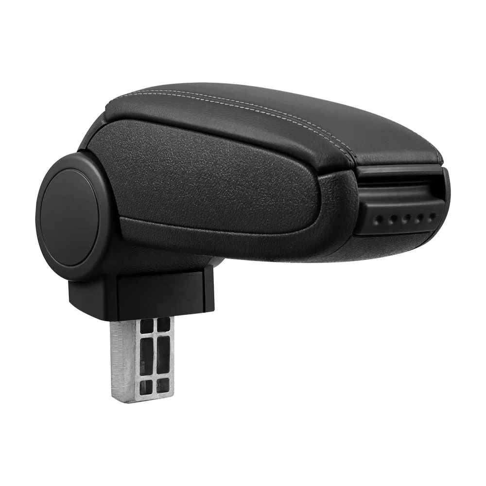 Accoudoir central pour Seat Mii avec compartiment rembourré cuir-synthétique noir avec des coutures noirs 03_0000677