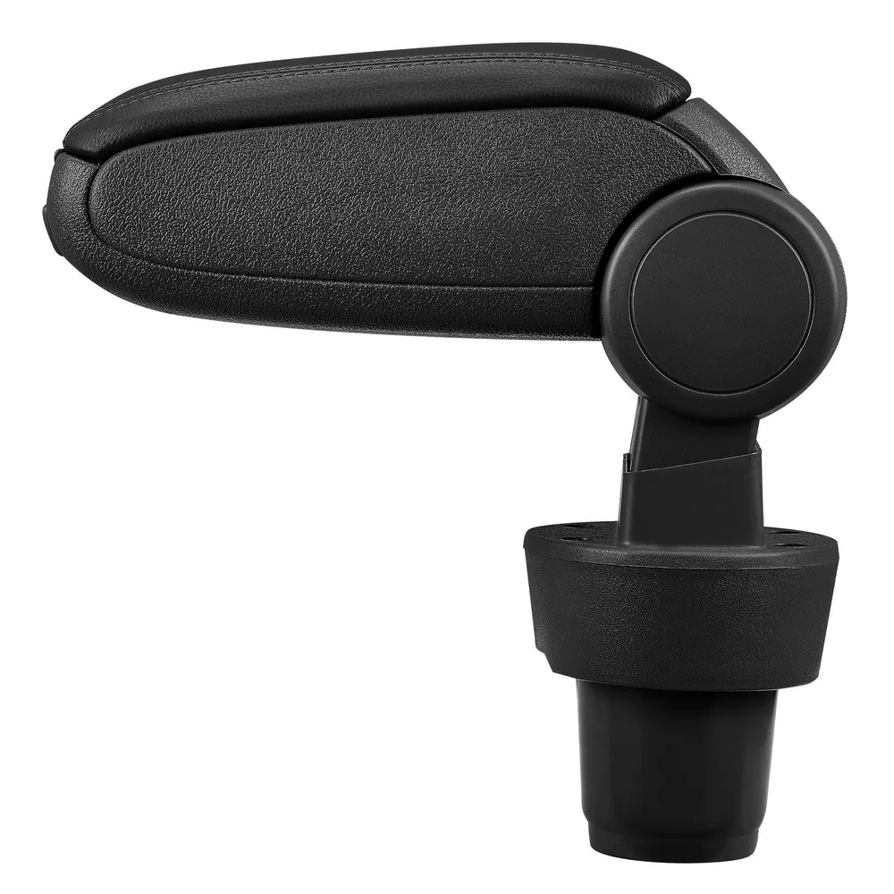 Accoudoir central pour Seat Mii avec compartiment rembourré cuir-synthétique noir avec des coutures noirs 03_0000677