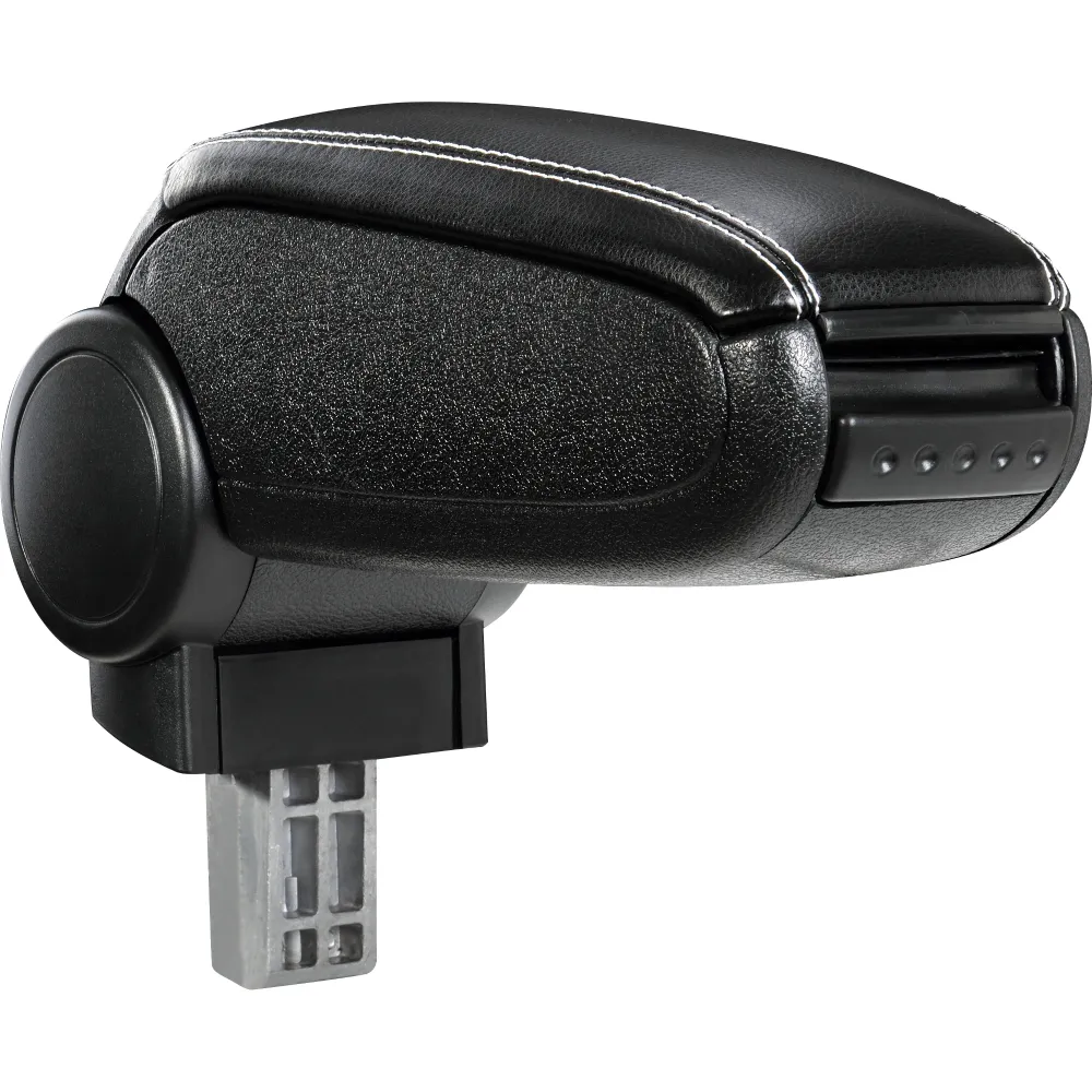 Accoudoir Central Rembourré pour Renault Clio V / Clio 5 Similicuir Noir avec Coutures Blaches 03_0008850