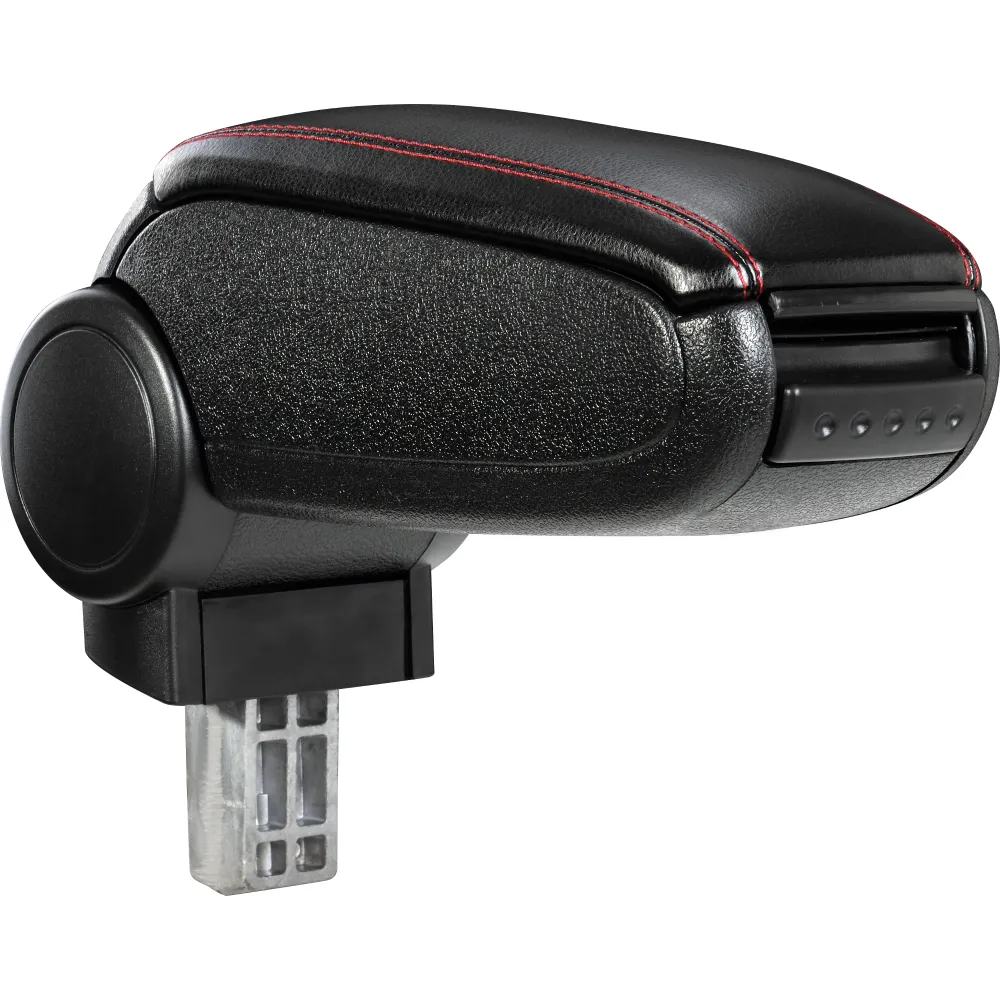 Accoudoir central rembourré pour renault clio V / Clio 5 similicuir noir avec coutures rouges 03_0008852