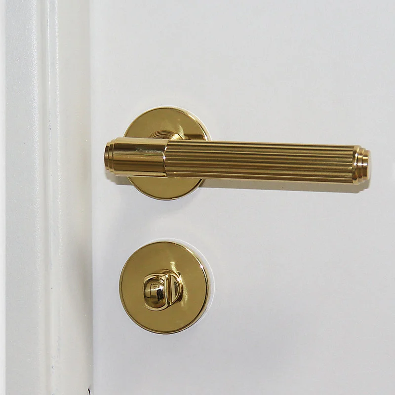Rosace de poignée de porte rond à visser grenelle Chrisligne poli verni doré Ø50mm