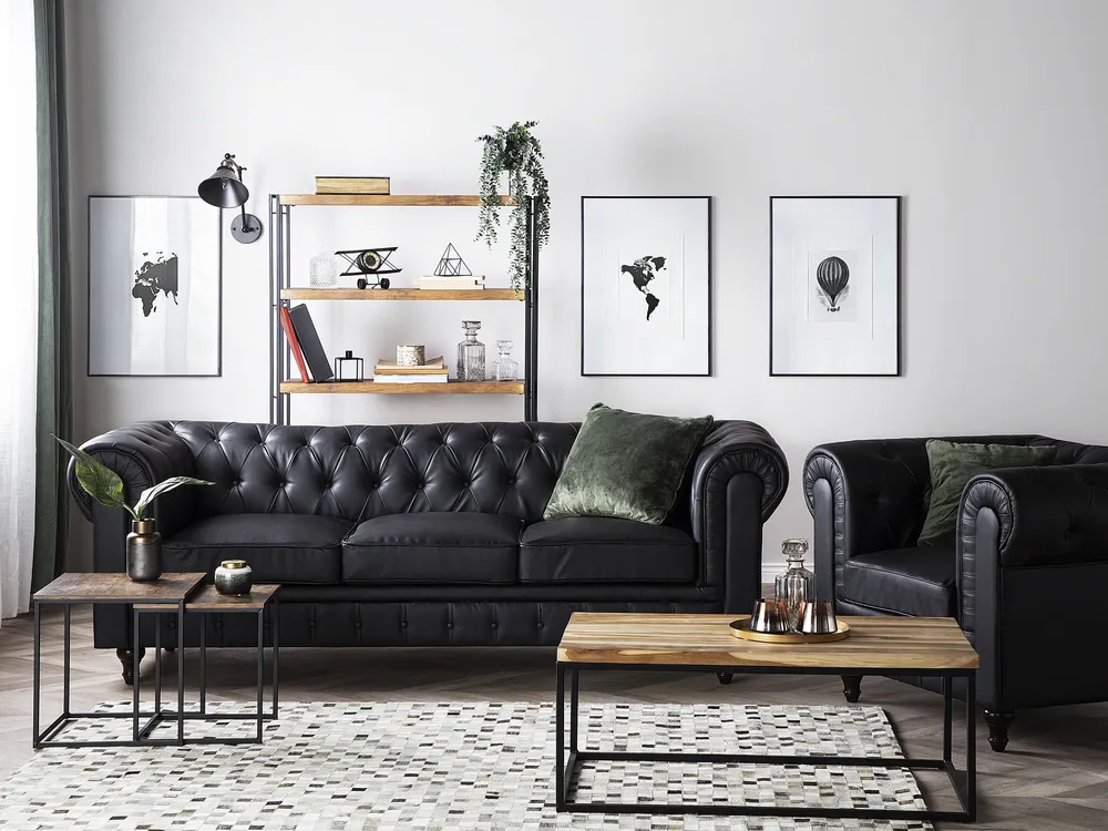 Armchair CHESTERFIELD Faux En cuir Black