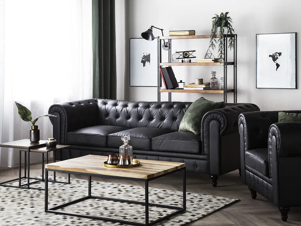 Armchair CHESTERFIELD Faux En cuir Black