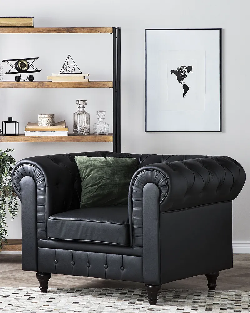 Armchair CHESTERFIELD Faux En cuir Black