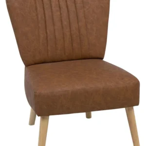 Armchair VAASA Faux Leather Golden Caramel - Compatible Universelle