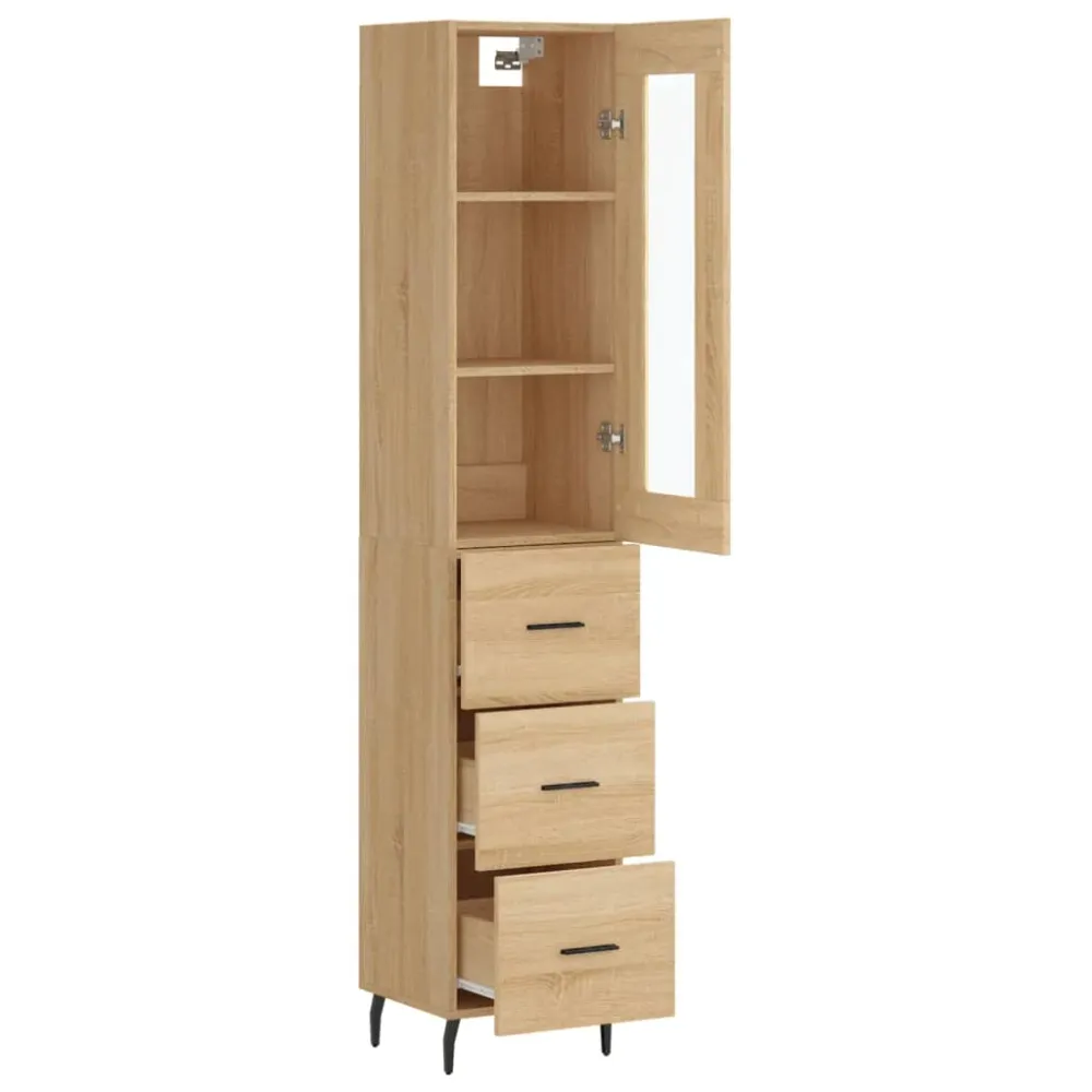 Buffet bahut commode armoire meuble de rangement organisateur cuisine salle de séjour salon haut sonoma 34,5 x 34 x 180 cm...