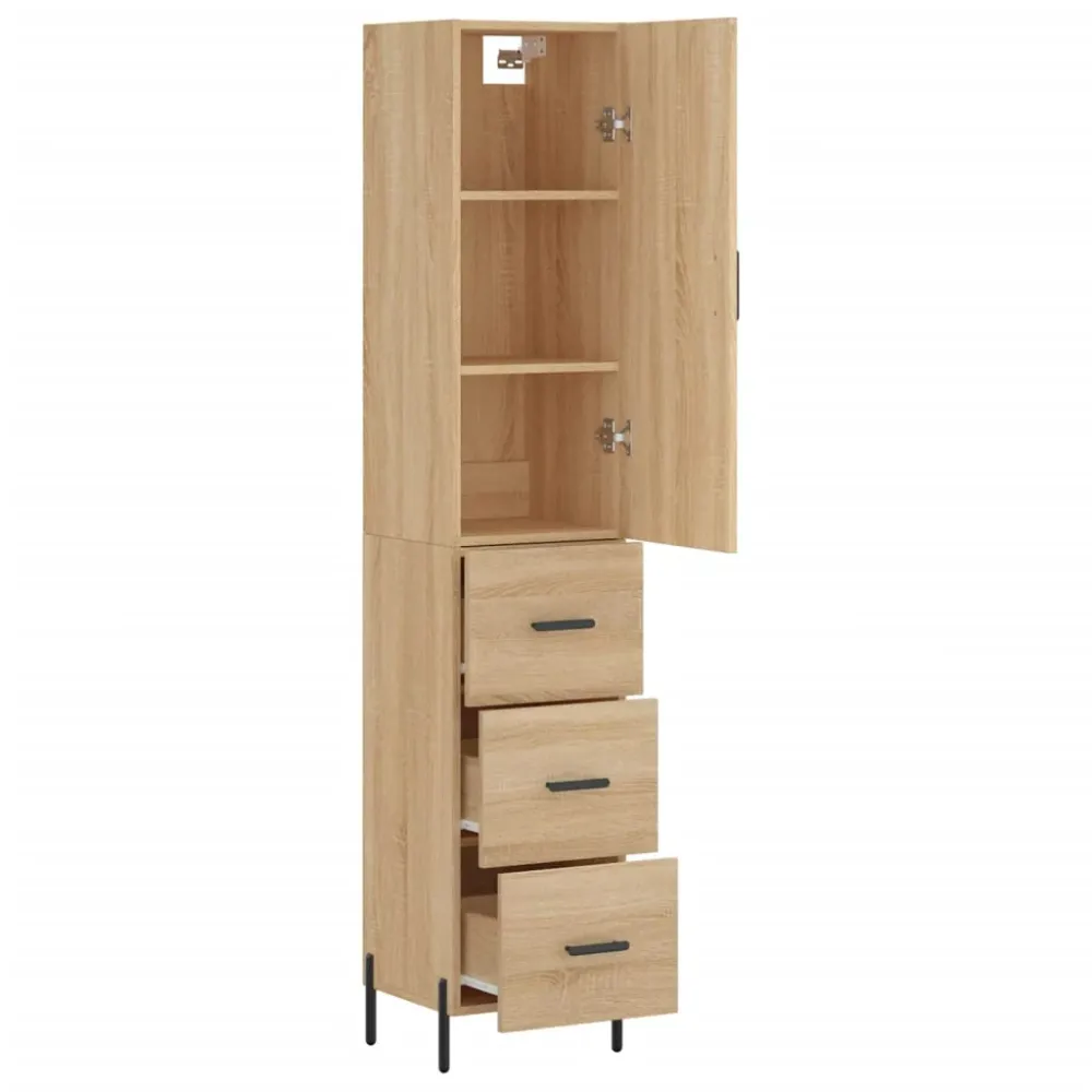 Buffet bahut commode armoire meuble de rangement organisateur cuisine salle de séjour salon haut sonoma 34,5 x 34 x 180 cm...