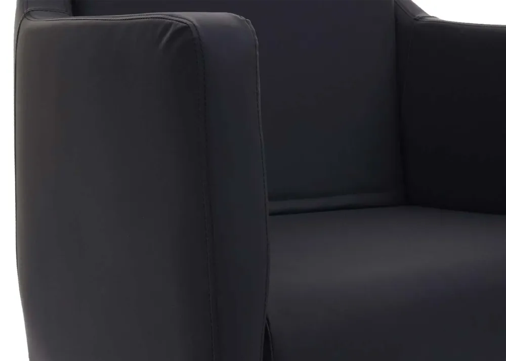 Chaise fauteuil cocktail lounge avec base pivotante métal et revêtement en synthétique noir 04_0003166 - Compatible Univer...