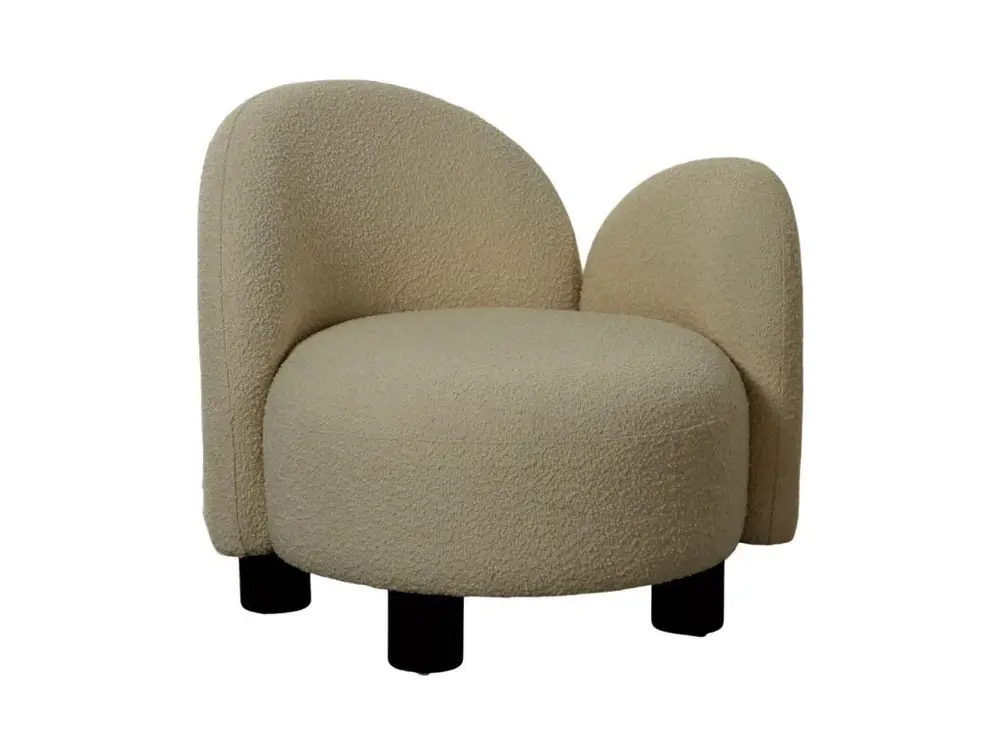 Couvre-selle imperméable Honolulu - Fauteuil accoudoir droit en tissu bouclette - Couleur - Ecru