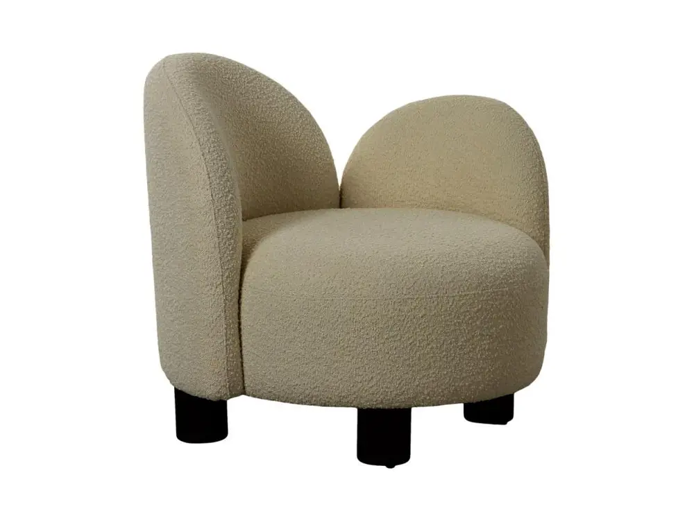 Couvre-selle imperméable Honolulu - Fauteuil accoudoir droit en tissu bouclette - Couleur - Ecru