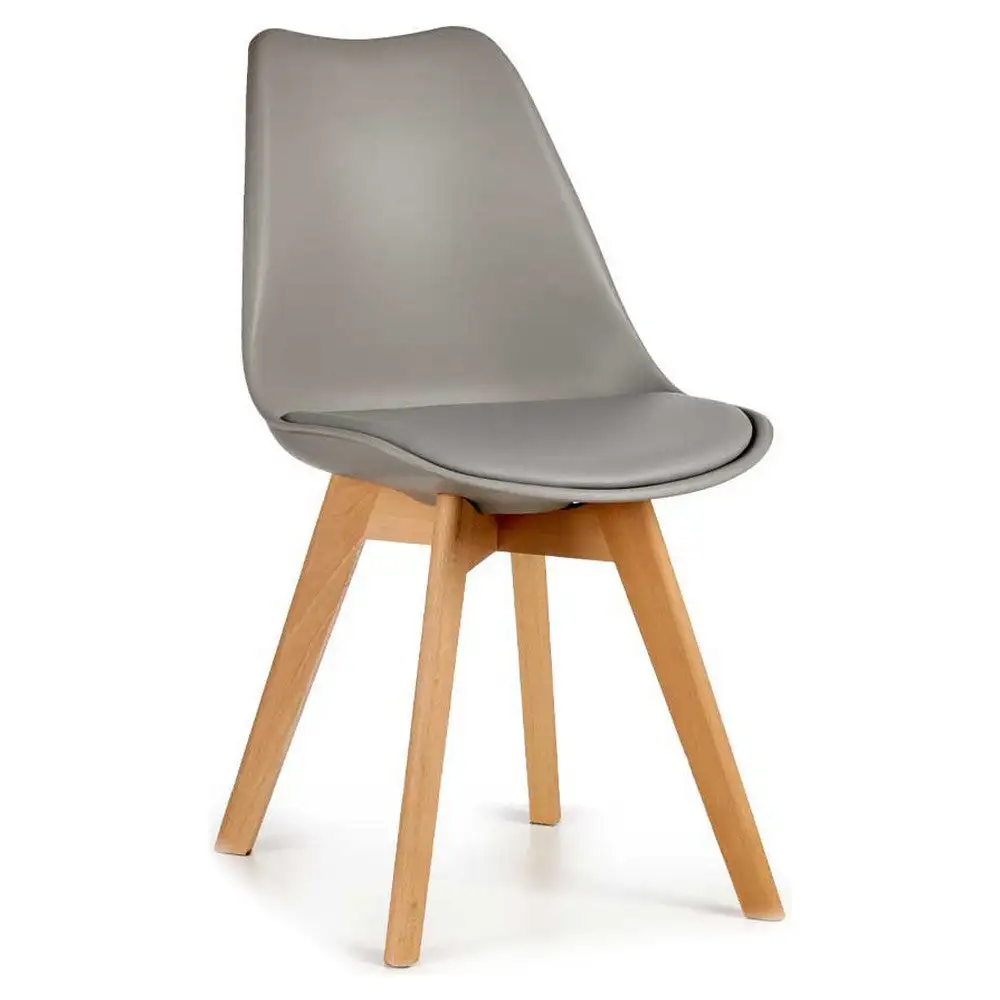 Dining Chair Grey Light brun Wood Plastic (48 x 43 x 82 cm)