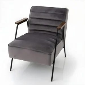 Fauteuil Hutch velours gris avec fixation universelle