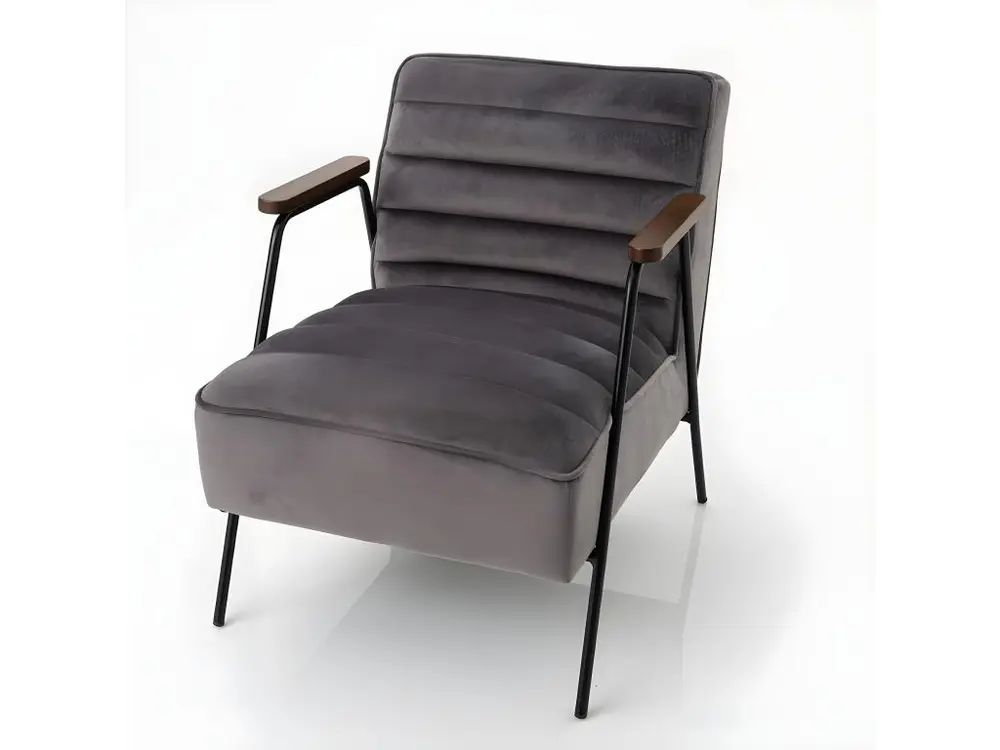 Fauteuil Hutch velours gris avec fixation universelle