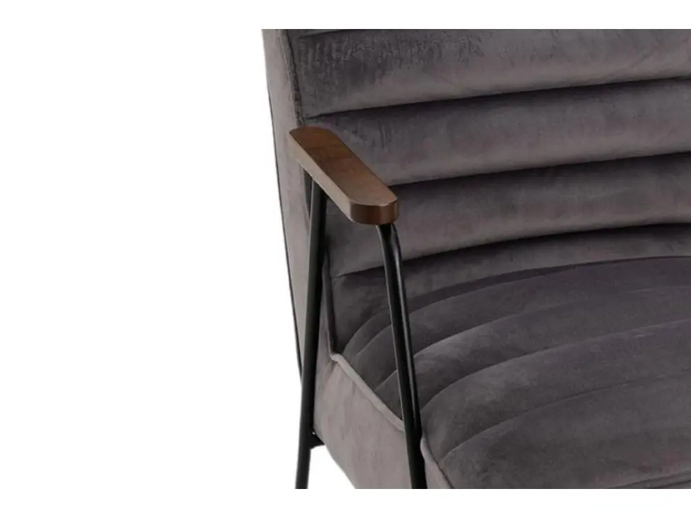 Fauteuil Hutch velours gris avec fixation universelle
