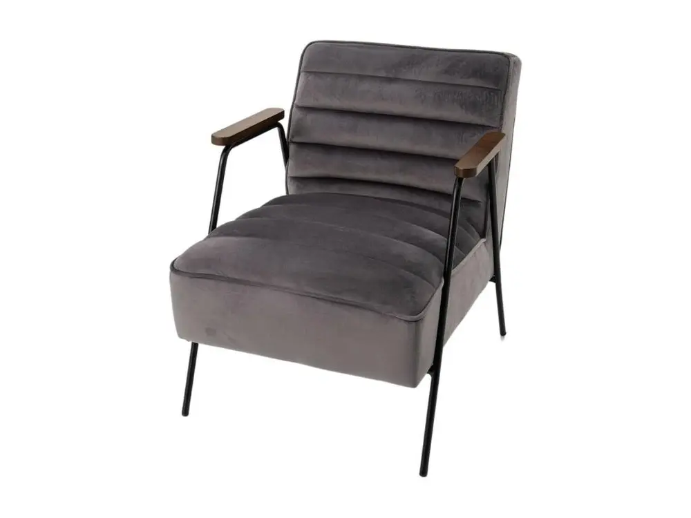 Fauteuil Hutch velours gris avec fixation universelle