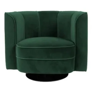 Fauteuil lounge en velours vert Flower DutchBone - 86cm avec garantie 1