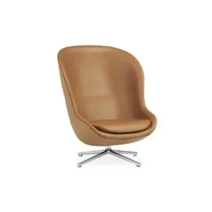 Fauteuil rotatif en cuir marron Hyg Normann Copenhagen - 108cm - Compatible Universelle