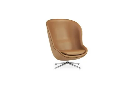 Fauteuil rotatif en cuir marron Hyg Normann Copenhagen - 108cm - Compatible Universelle