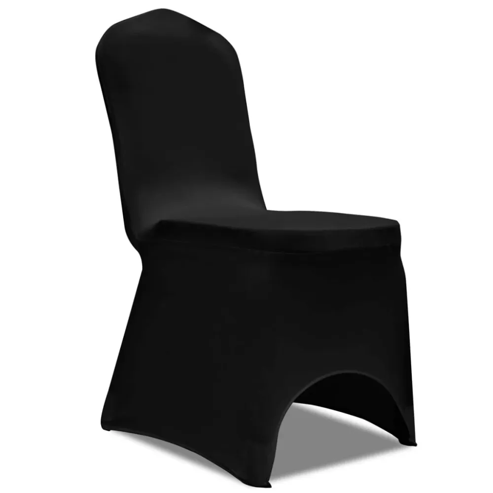 50 housses de chaise extensibles noires DEC022279 Compatible avec la plupart des modèles