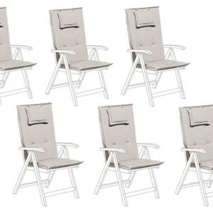 Kussen voor stoel set van 6 taupe TOSCANA/JAVA avec garantie 1