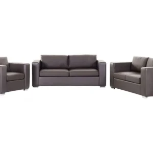 Leather Living Room Set Brun HELSINKI