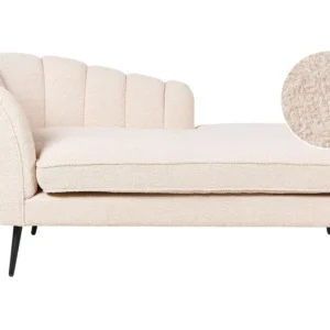 Left Hand Boucle Chaise Lounge Light Sable ALLIER