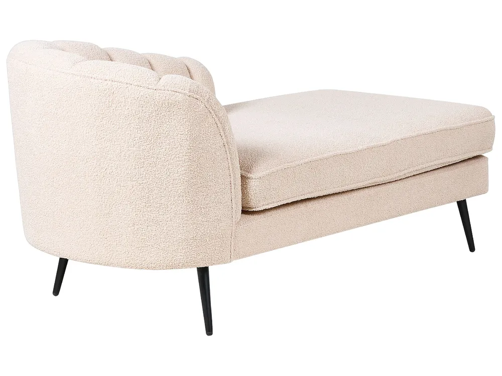 Left Hand Boucle Chaise Lounge Light Sable ALLIER