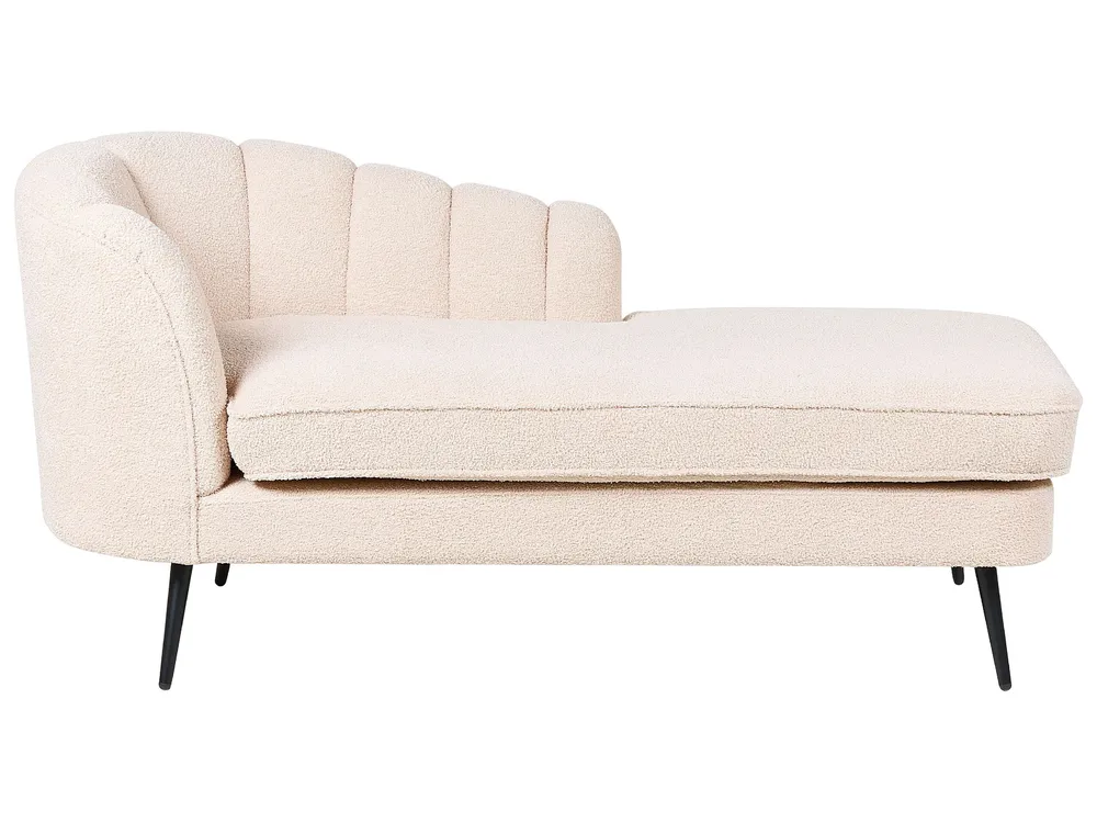 Left Hand Boucle Chaise Lounge Light Sable ALLIER