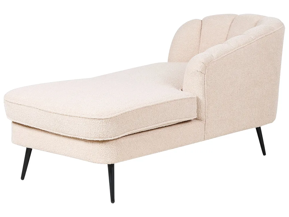 Left Hand Boucle Chaise Lounge Light Sable ALLIER