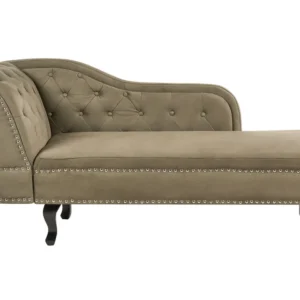 Left Hand Chaise Lounge Velours Olive Green NIMES