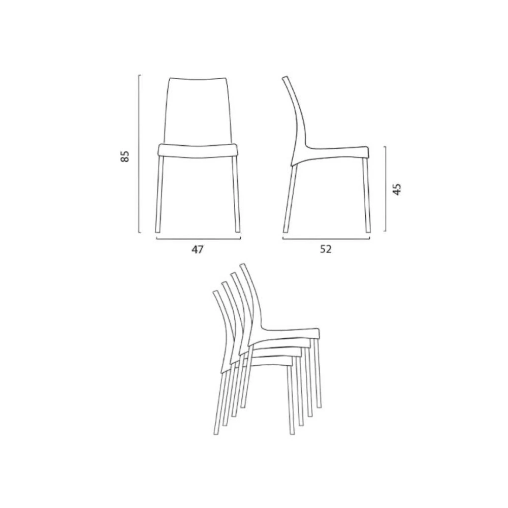 Lot de 20 chaises extérieure empilable légère ferme confortable ease