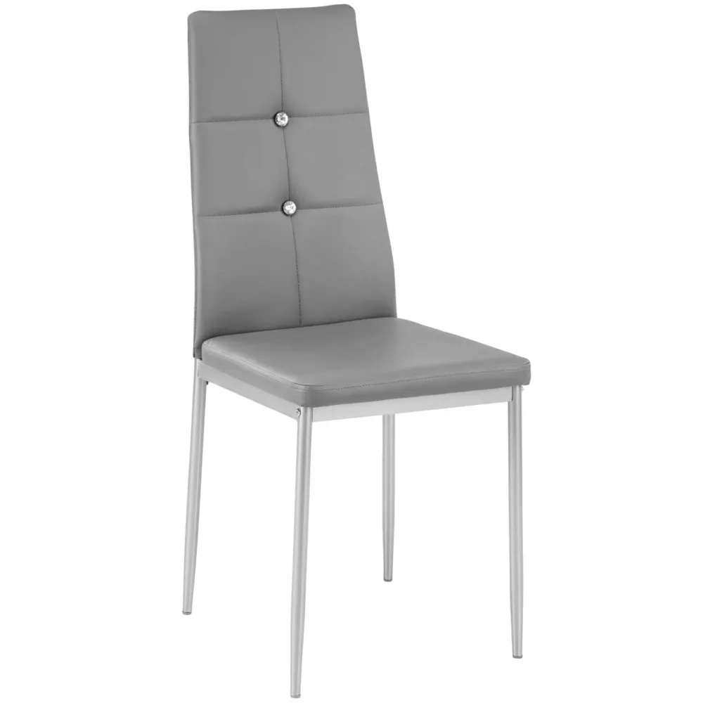 Lot de 8 chaises siège de salon cuisine salle à manger design élégant avec brillant gris 08_0000002 - 22mm/25mm/28mm