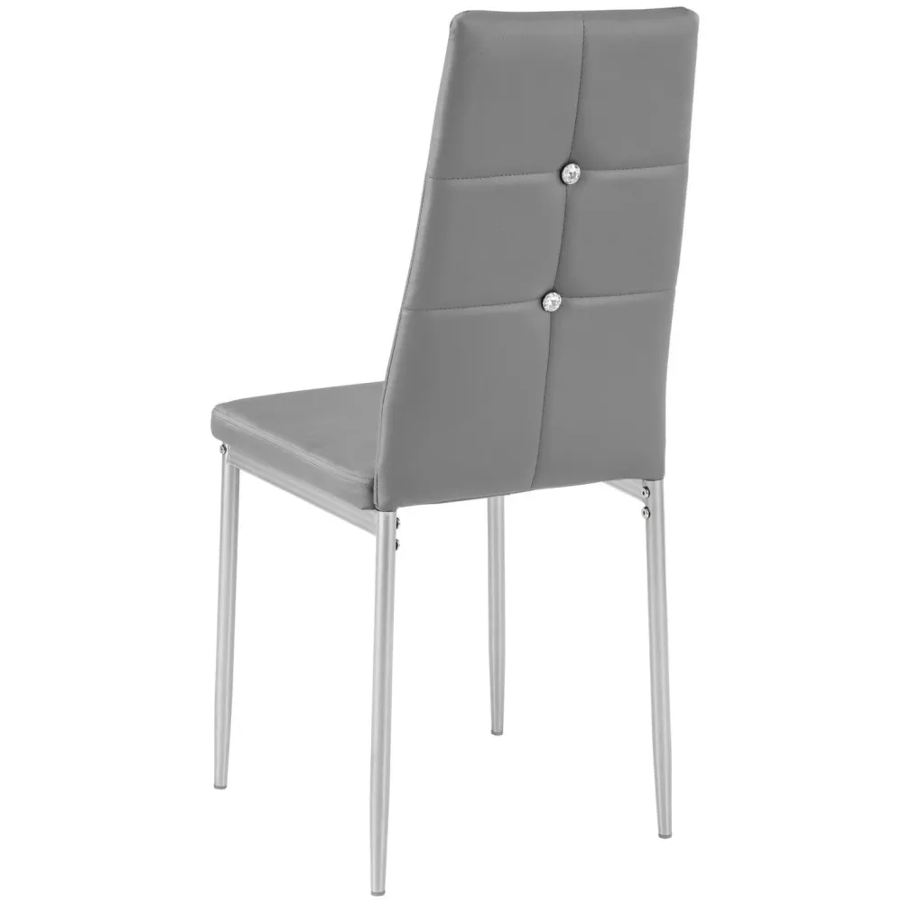 Lot de 8 chaises siège de salon cuisine salle à manger design élégant avec brillant gris 08_0000002 - 22mm/25mm/28mm