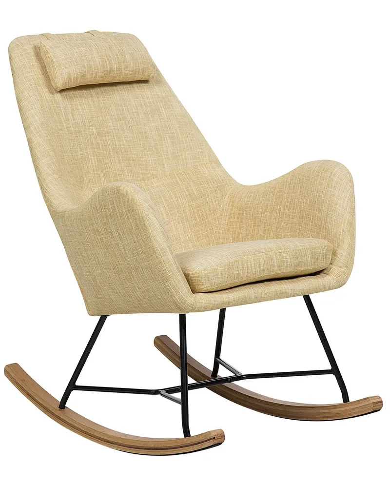 Rocking Chair ARRIE Fabric Jaune soleil