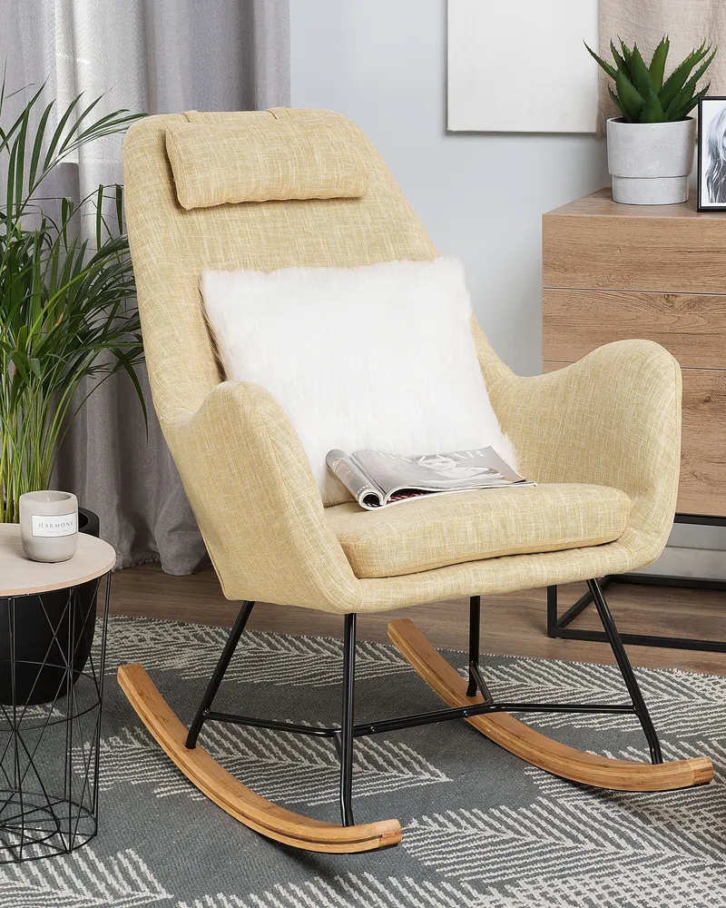 Rocking Chair ARRIE Fabric Jaune soleil