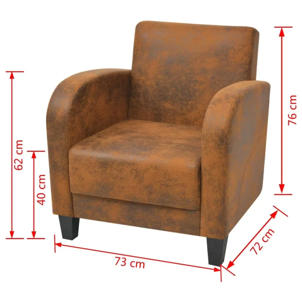 Sangle de fixation Fauteuil chaise siège lounge design club sofa salon marron 73 x 72 x 76 cm 1102086/3
