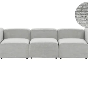 3 Seater Configurable Corduroy Sofa Grey FALSTERBO