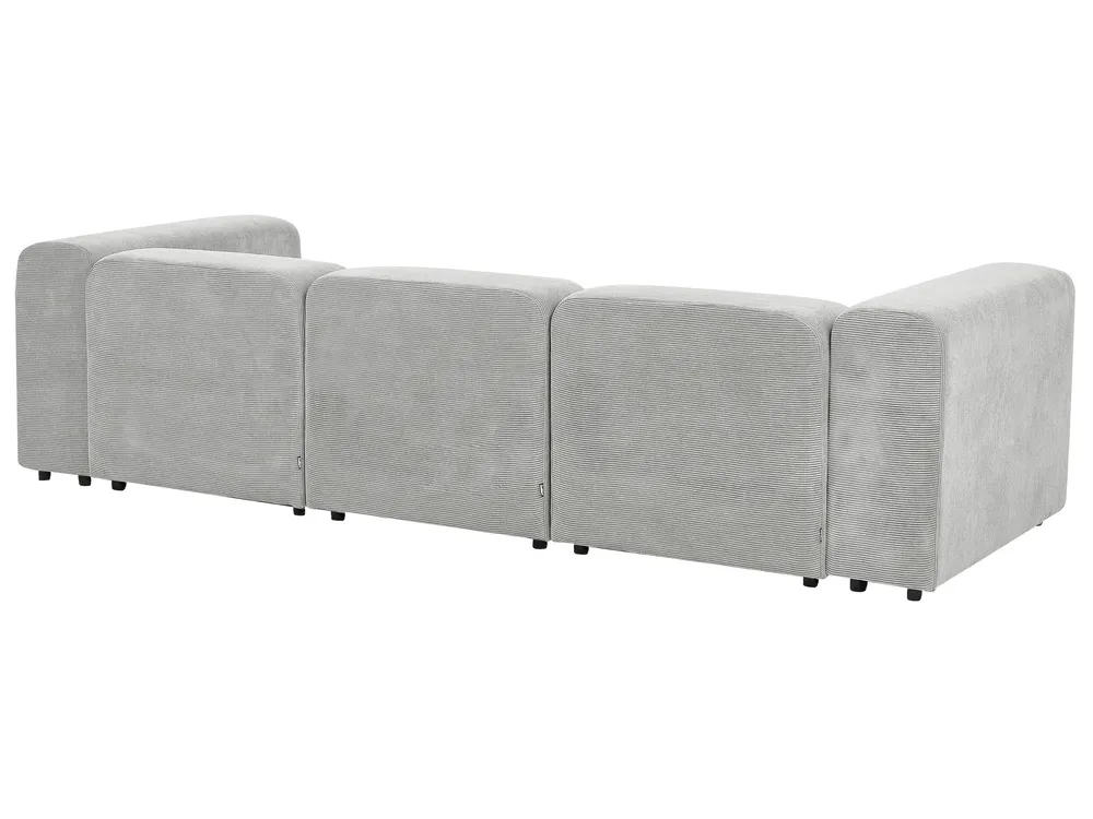3 Seater Configurable Corduroy Sofa Grey FALSTERBO