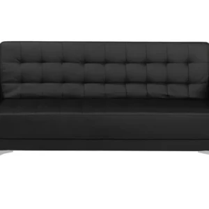 3 Seater Faux Simili-cuir Sofa Bed Black ABERDEEN