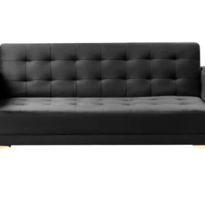 3 Seater En velours Sofa Bed Black ABERDEEN