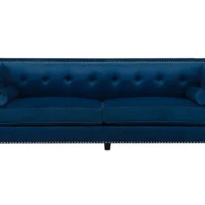 3 Seater Velvet Sofa Marine Blue AVALDSENES