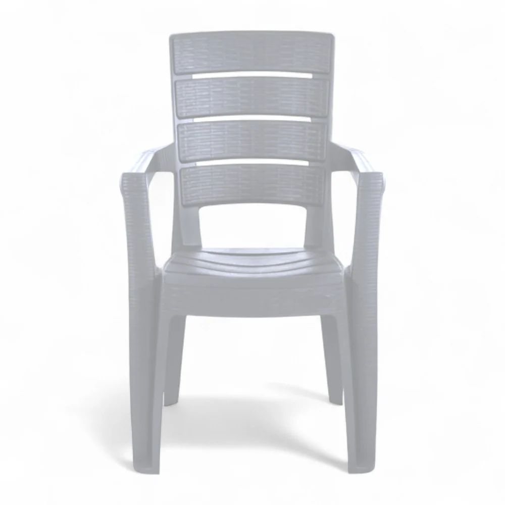 Sedia con braccioli resina impilabile effetto rattan bianca 56x44xH89 cm da esterno