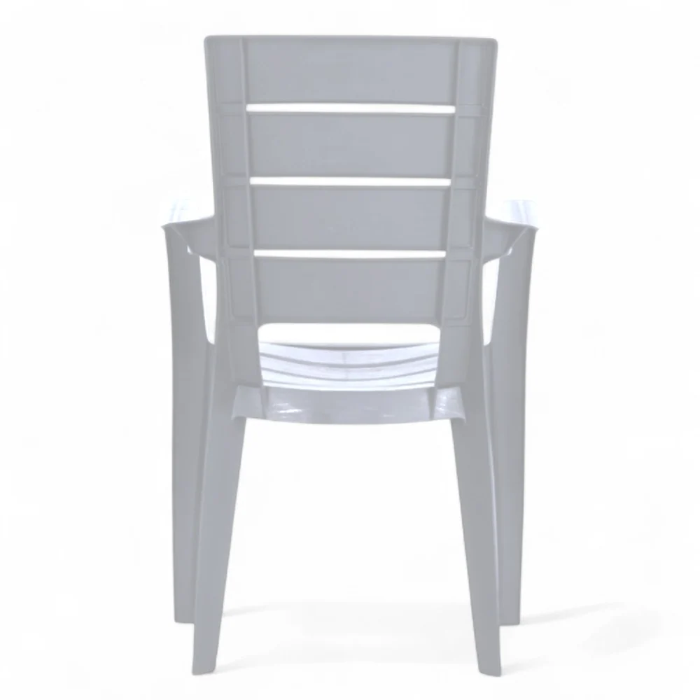 Sedia con braccioli resina impilabile effetto rattan bianca 56x44xH89 cm da esterno