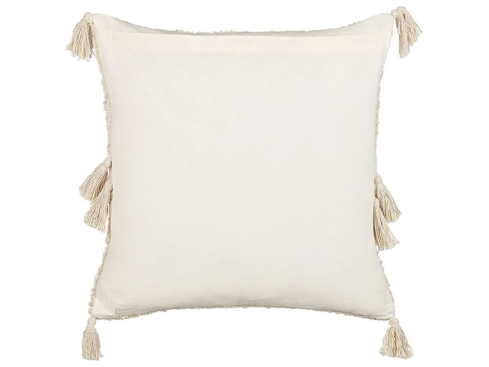 Sierkussen set van 2 getuft lichtbeige 45 x 45 cm AVIUM