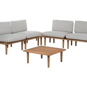 Sofa Set FRASCATI FSC® Homologué Acacia Wood Light Grey 4 Seater