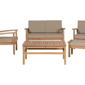 Sofa Set MANILA FSC® Attesté Acacia Wood Light Wood 4 Seater