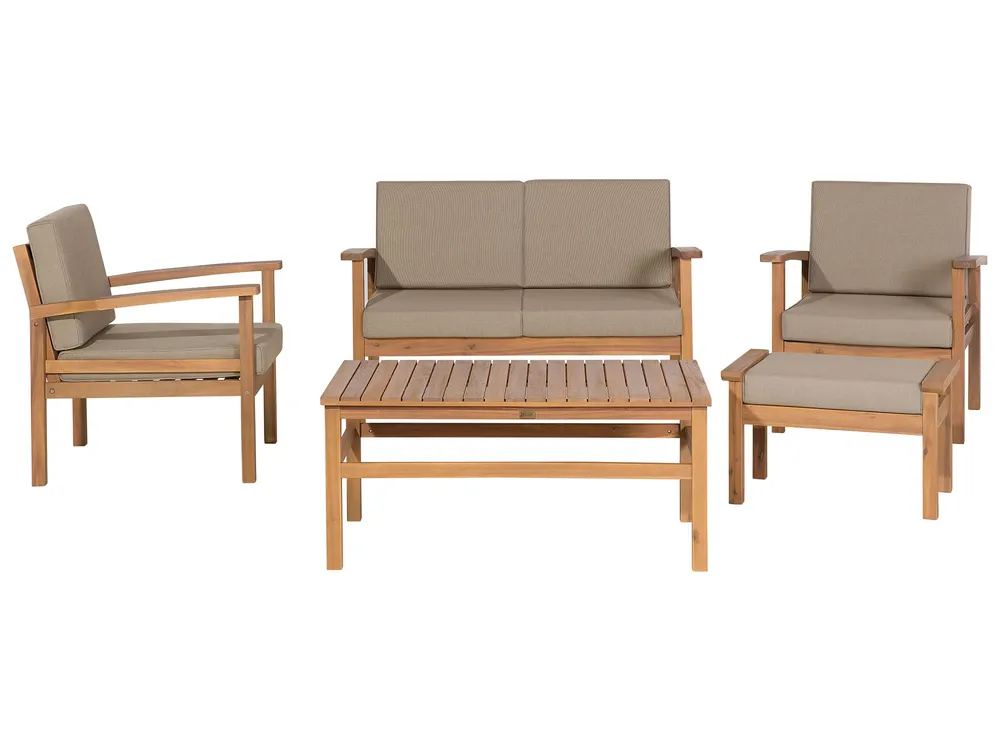 Sofa Set MANILA FSC® Attesté Acacia Wood Light Wood 4 Seater