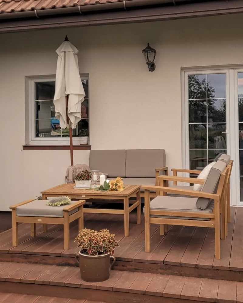 Sofa Set MANILA FSC® Attesté Acacia Wood Light Wood 4 Seater