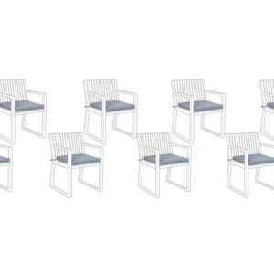 Support smartphone Zitkussens voor tuinstoelen set van 8 blauw SASSARI